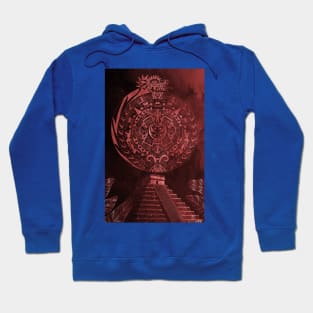 the aztec calendar in dragon quetzalcoatl night Hoodie